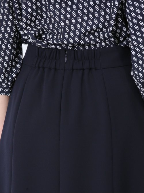 ストレッチウォッシャブル フレアースカート 紺(セットアップ可能)