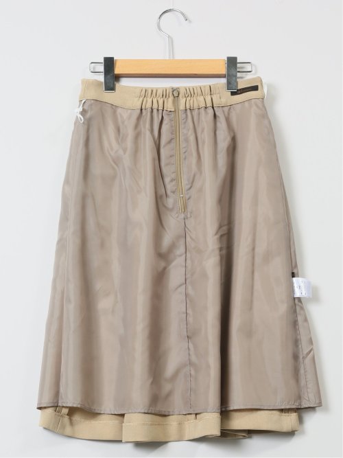 ストレッチウォッシャブル Aラインスカート キャメル(セットアップ可能)