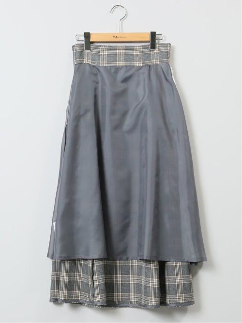 ボタンデザイン チェック柄フレアースカート