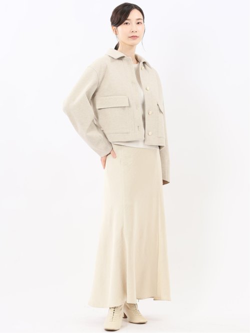 ストレッチサテン ロングスカート