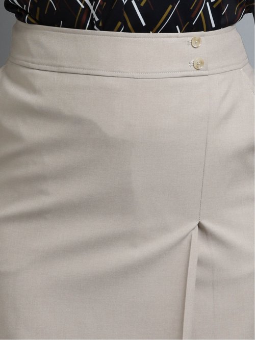 綿麻ライク タイトスカート ベージュ(セットアップ可能)