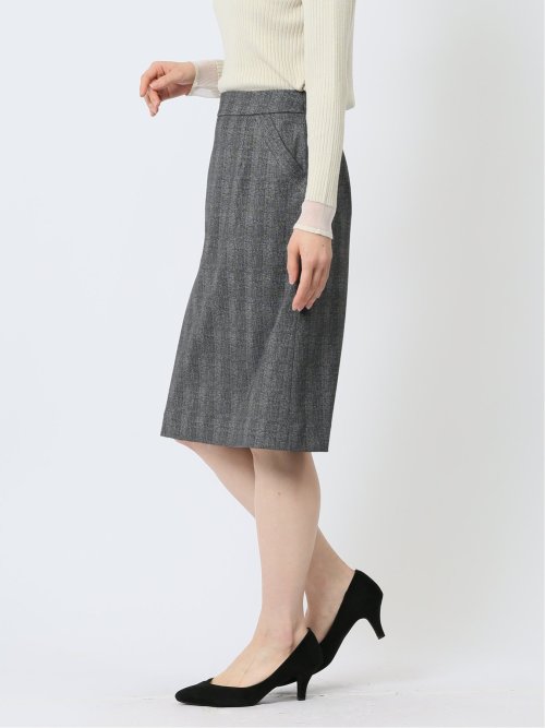 ポンチ セミタイトスカート チェックグレー(セットアップ可能)