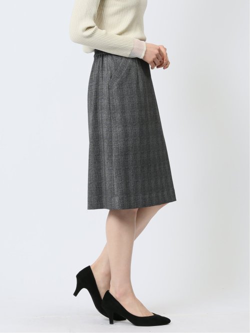 ポンチ セミタイトスカート チェックグレー(セットアップ可能)