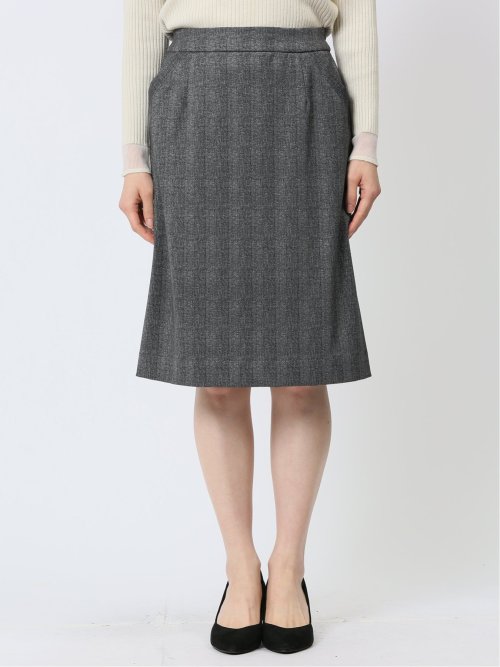 ポンチ セミタイトスカート チェックグレー(セットアップ可能)