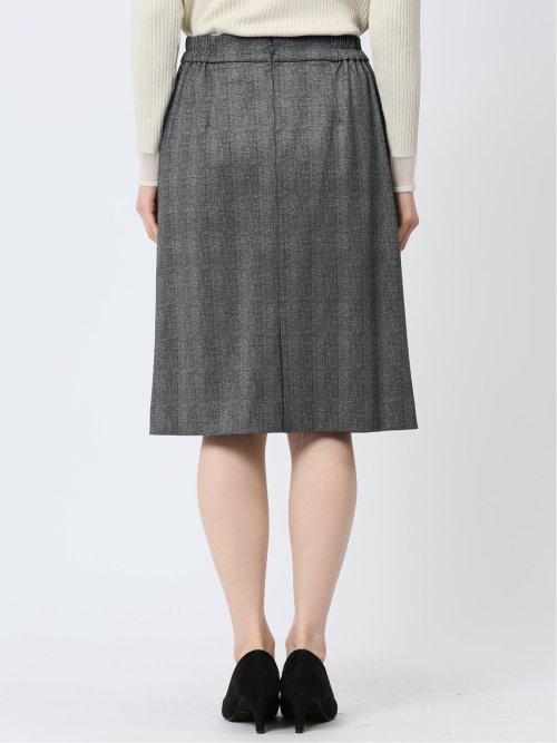 ポンチ セミタイトスカート チェックグレー(セットアップ可能)