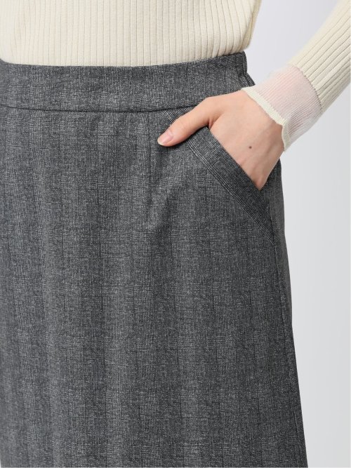 ポンチ セミタイトスカート チェックグレー(セットアップ可能)