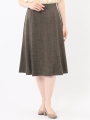 ストレッチウォッシャブル シャーク フレアースカート こげ茶(セットアップ可能)