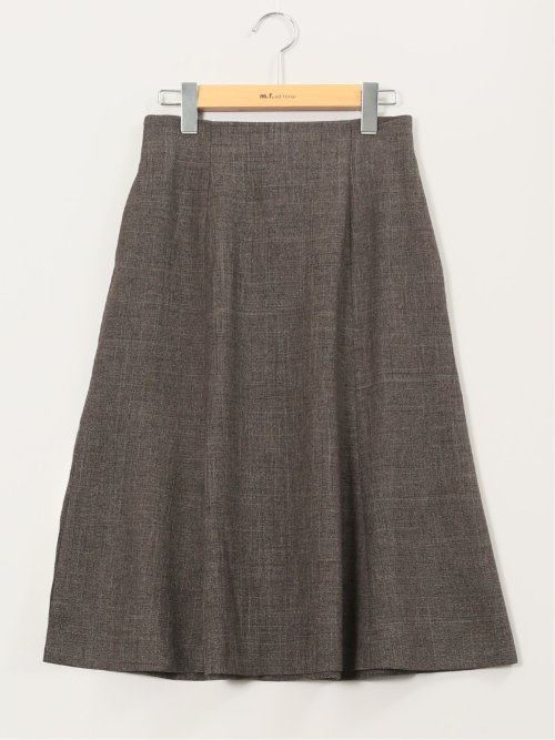 ストレッチウォッシャブル シャーク フレアースカート こげ茶(セットアップ可能)