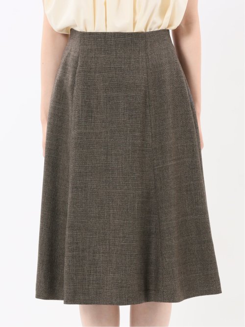 ストレッチウォッシャブル シャーク フレアースカート こげ茶(セットアップ可能)