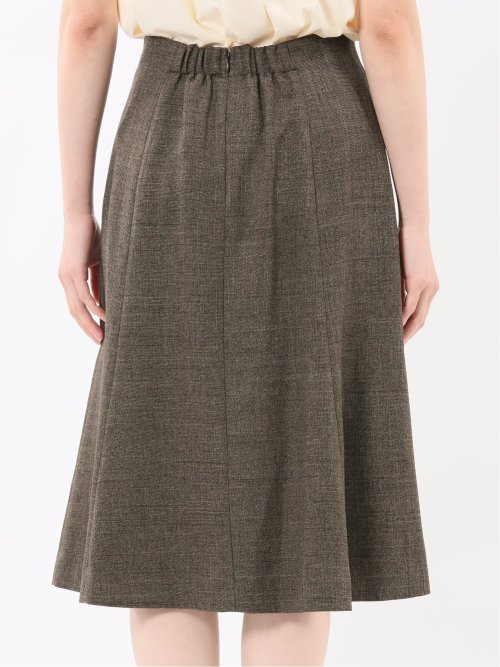 ストレッチウォッシャブル シャーク フレアースカート こげ茶(セットアップ可能)