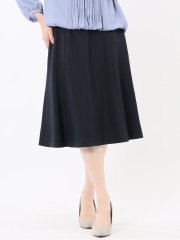 ストレッチウォッシャブル シャーク フレアースカート 紺(セットアップ可能)