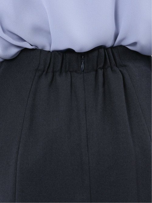 ストレッチウォッシャブル シャーク フレアースカート 紺(セットアップ可能)