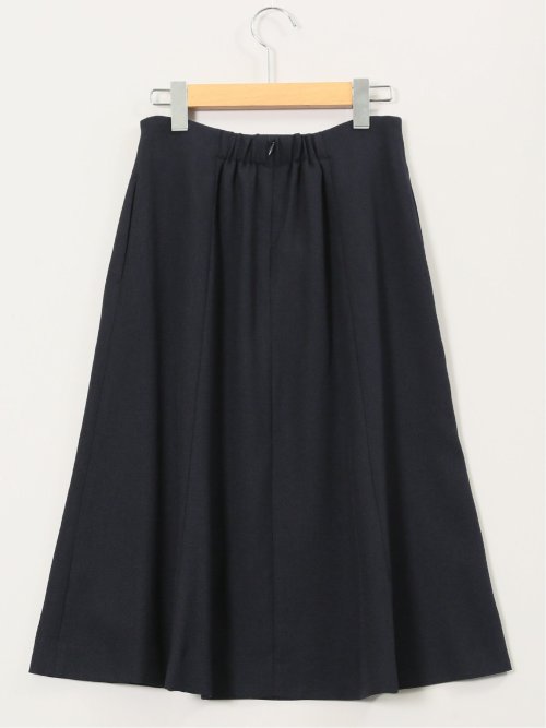 ストレッチウォッシャブル シャーク フレアースカート 紺(セットアップ可能)