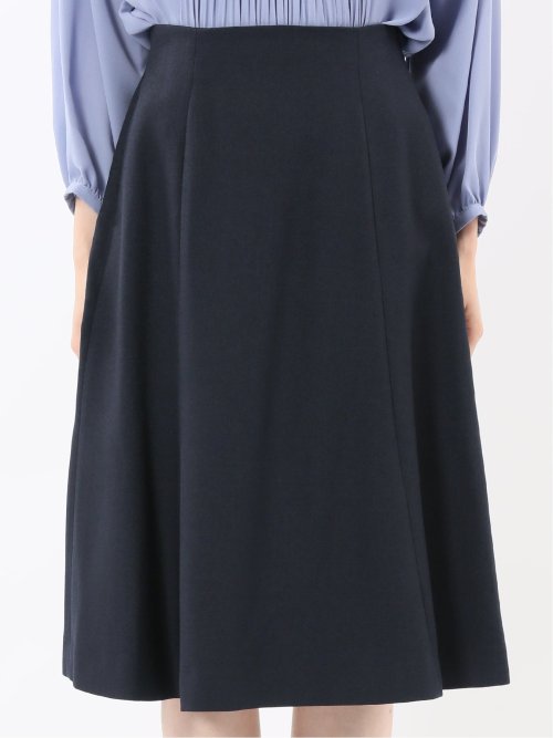 ストレッチウォッシャブル シャーク フレアースカート 紺(セットアップ可能)