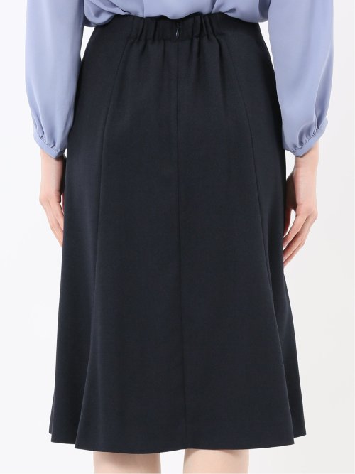 ストレッチウォッシャブル シャーク フレアースカート 紺(セットアップ可能)