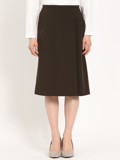 ダブルクロス Aラインスカート 茶(セットアップ可能)