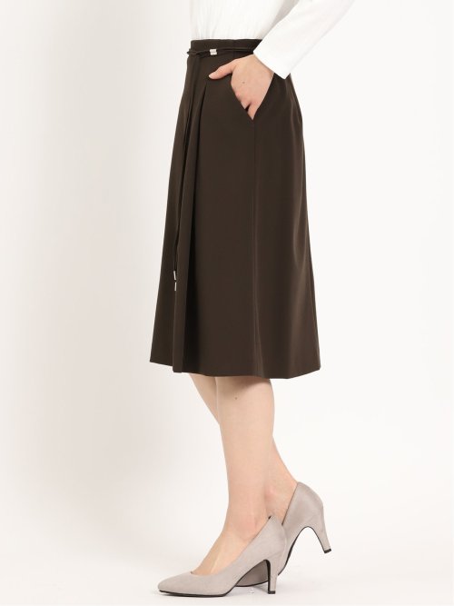 ダブルクロス Aラインスカート 茶(セットアップ可能)