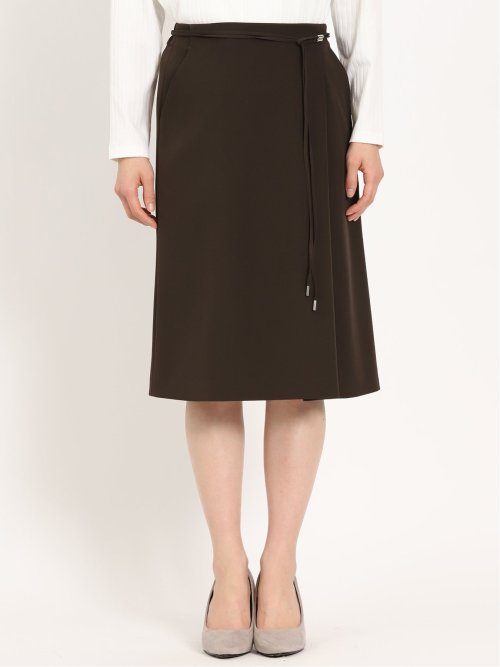 ダブルクロス Aラインスカート 茶(セットアップ可能)