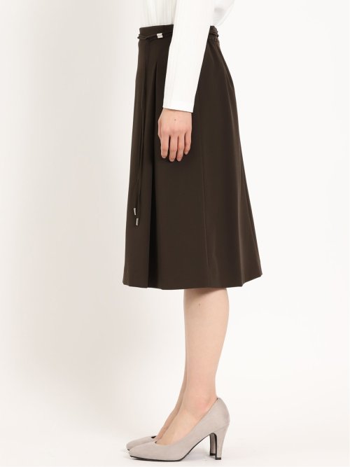 ダブルクロス Aラインスカート 茶(セットアップ可能)