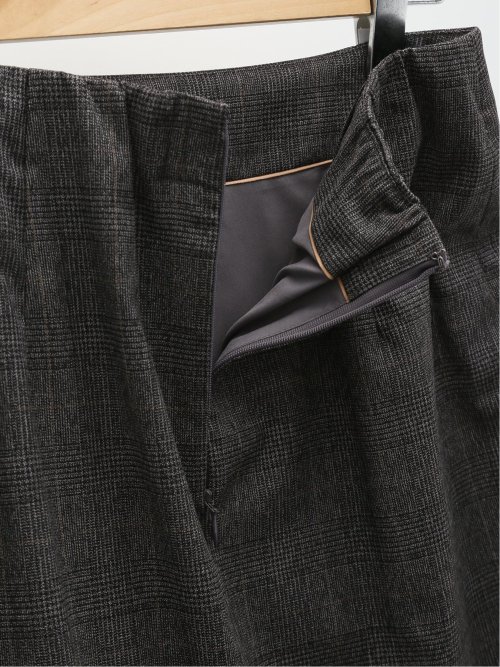 レーヨン混ストレッチ タイトスカート チェックグレー(セットアップ可能)