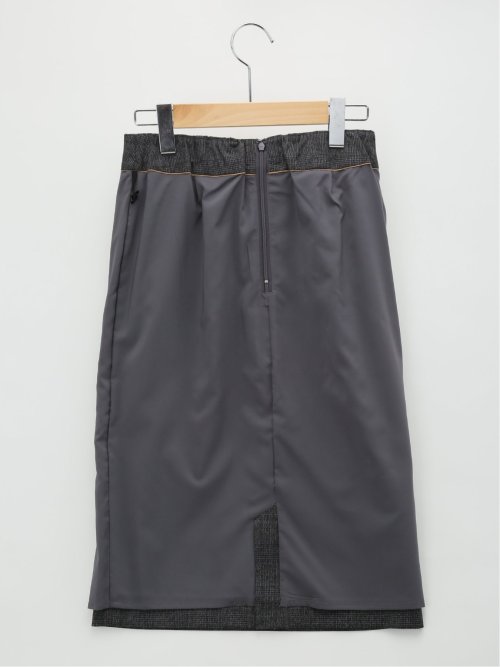 レーヨン混ストレッチ タイトスカート チェックグレー(セットアップ可能)