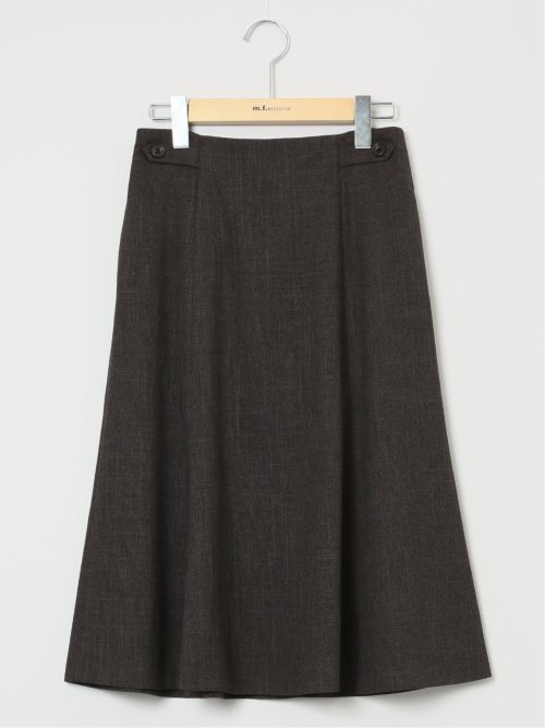 シャークスキン フレアースカート こげ茶(セットアップ可能)