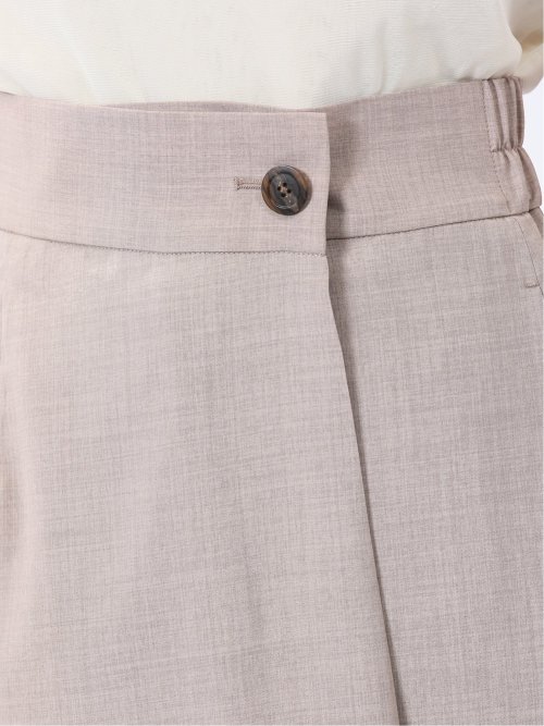 杢調 ラップ風ロングスカート ベージュ(セットアップ可能)