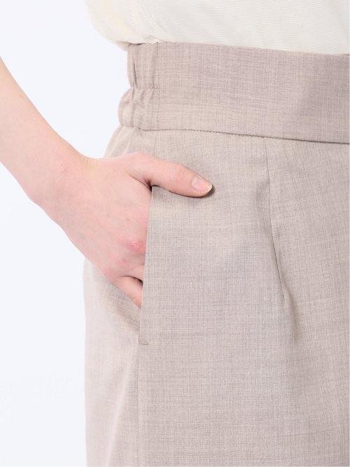 杢調 ラップ風ロングスカート ベージュ(セットアップ可能)