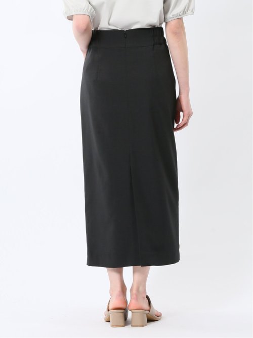 杢調 ラップ風ロングスカート 黒(セットアップ可能)(S 05黒): スカート