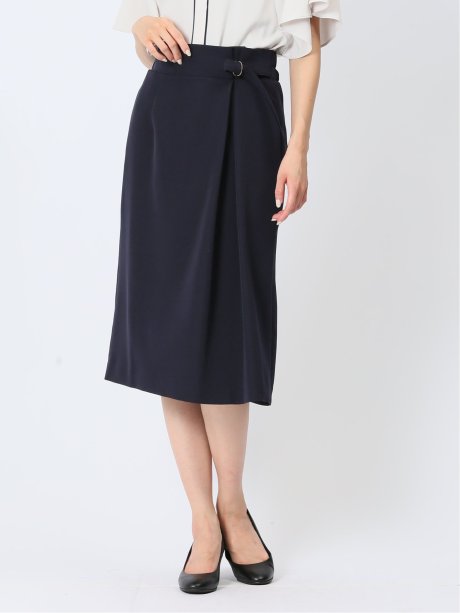 ダブルクロス Aラインスカート 紺(セットアップ可能)