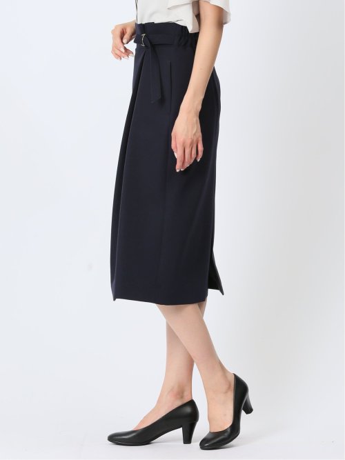 ダブルクロス Aラインスカート 紺(セットアップ可能)