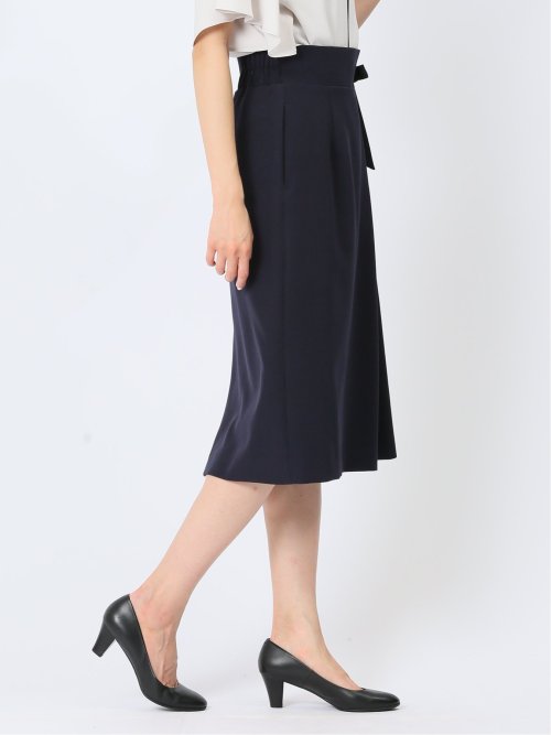 ダブルクロス Aラインスカート 紺(セットアップ可能)