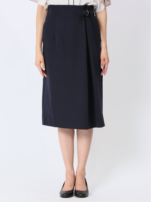 ダブルクロス Aラインスカート 紺(セットアップ可能)