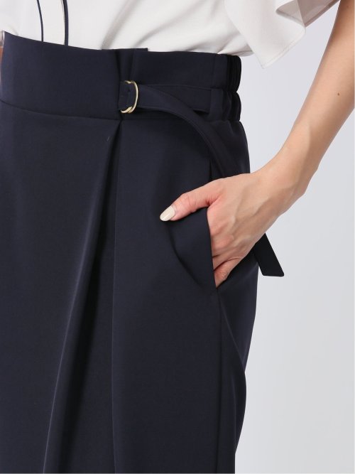 ダブルクロス Aラインスカート 紺(セットアップ可能)