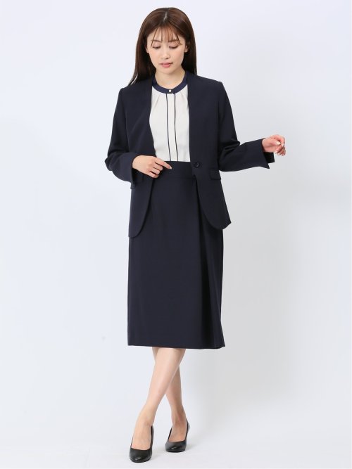 ダブルクロス Aラインスカート 紺(セットアップ可能)