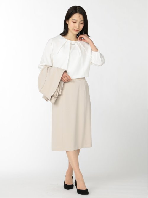 ダブルクロス フレアースカート ベージュ(セットアップ可能)