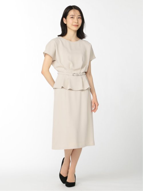 ダブルクロス フレアースカート ベージュ(セットアップ可能)