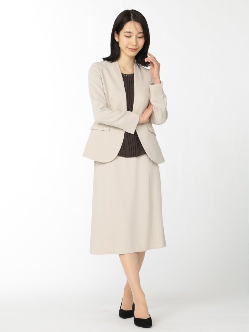 ダブルクロス フレアースカート ベージュ(セットアップ可能)