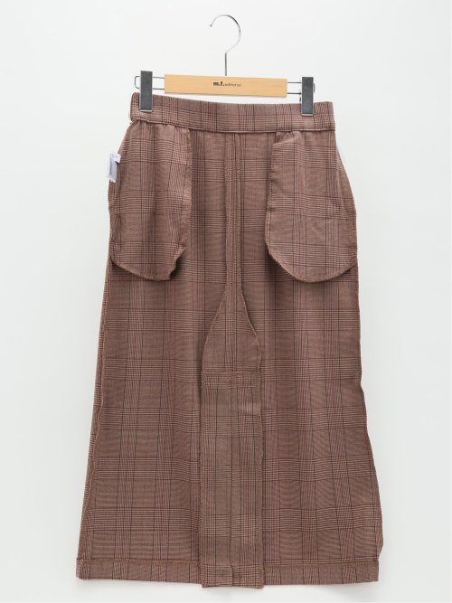 先染めチェック フロントプリーツスカート