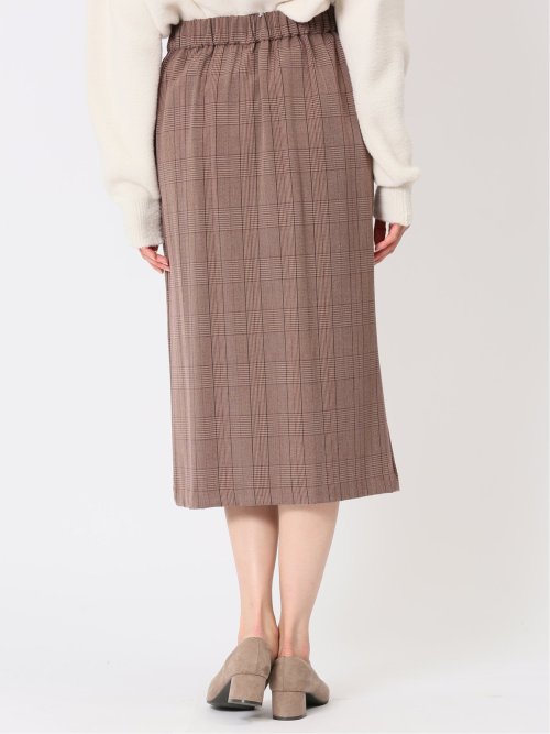 先染めチェック フロントプリーツスカート