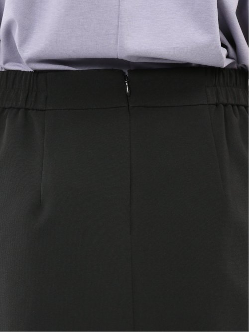 ストレッチウォッシャブル ダブルクロス Aラインスカート 黒(セットアップ可能)