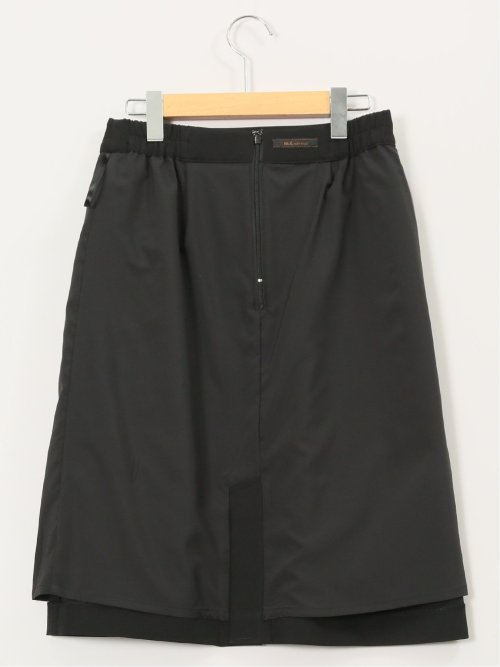 ストレッチウォッシャブル ダブルクロス Aラインスカート 黒(セットアップ可能)