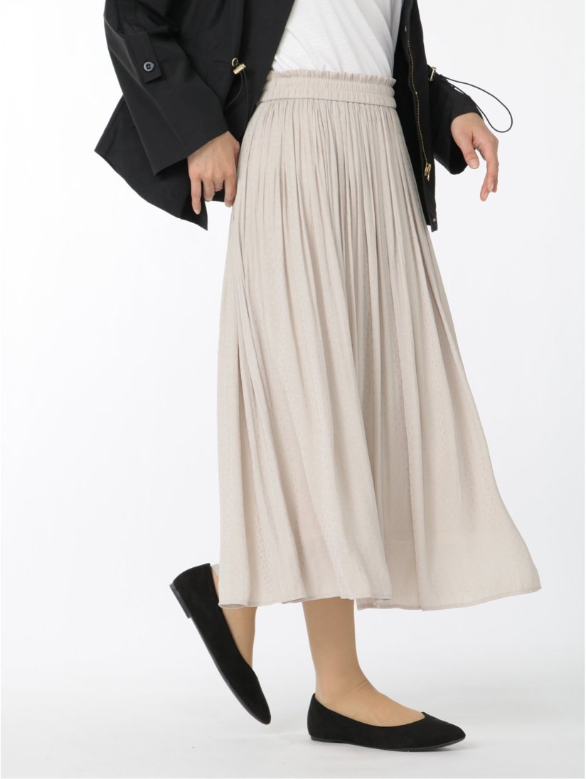 メモリーツイル ギャザーロングスカート ベージュ 紺 パープル(M 33ベージュ): スカート TAKA-Q ONLINE  SHOP／タカキューオンラインショップ【公式通販】