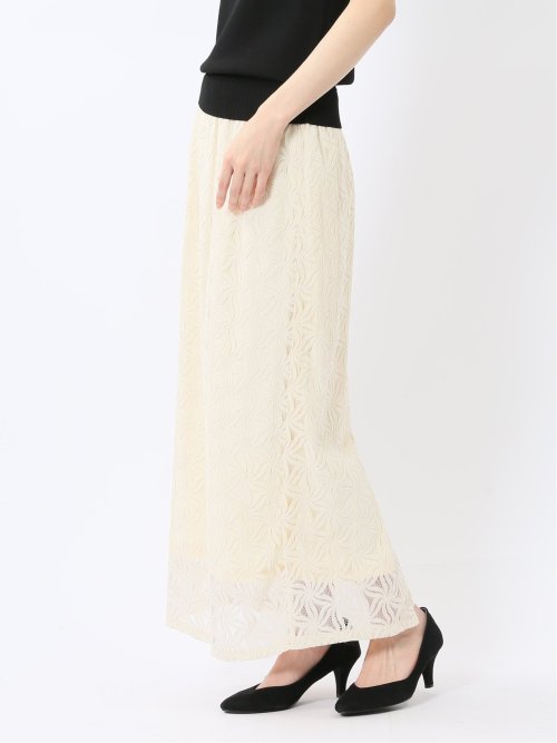 フラワーレース ロングタイトスカート