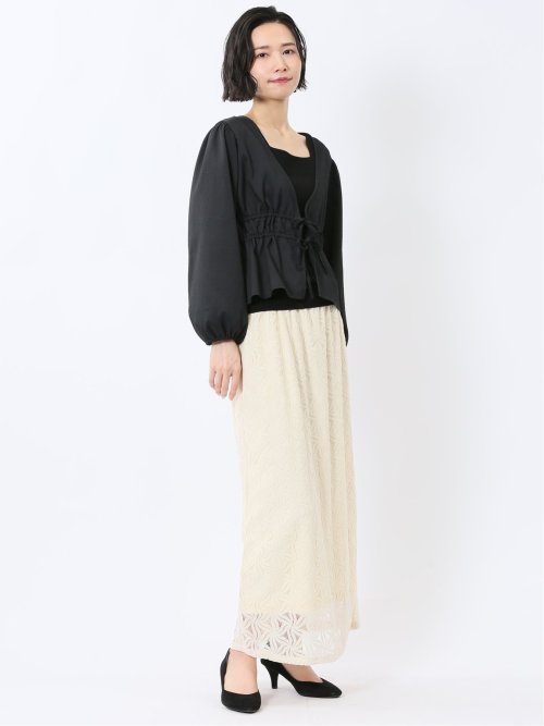 フラワーレース ロングタイトスカート