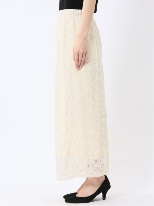 フラワーレース ロングタイトスカート