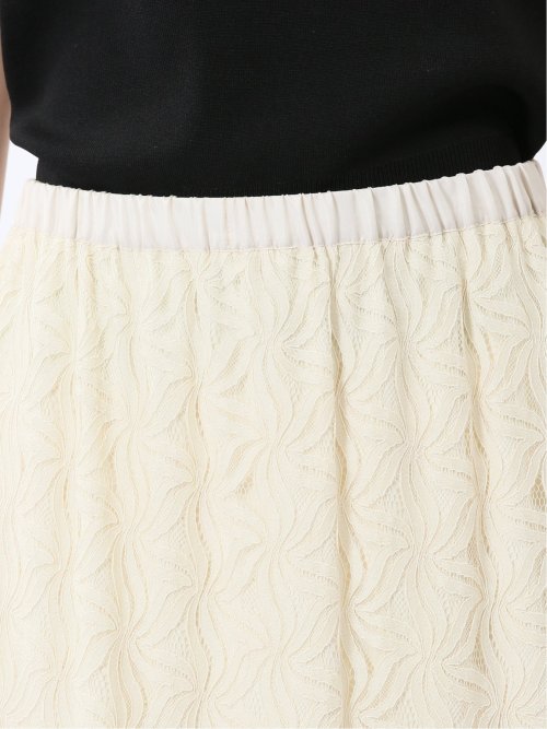 フラワーレース ロングタイトスカート