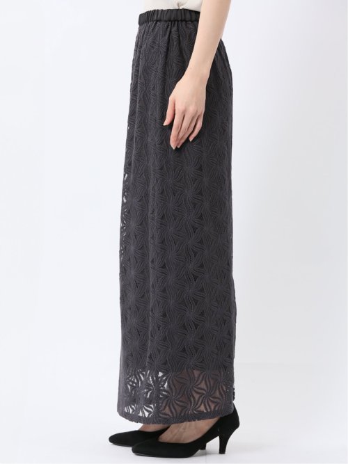 フラワーレース ロングタイトスカート