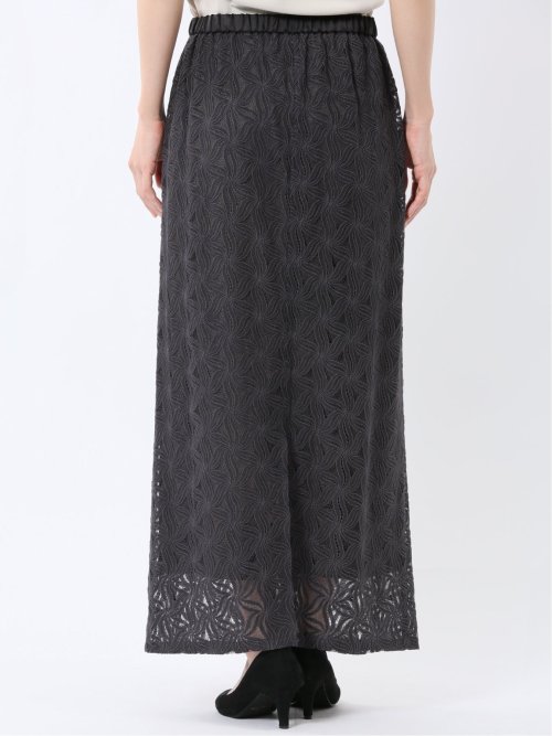 フラワーレース ロングタイトスカート