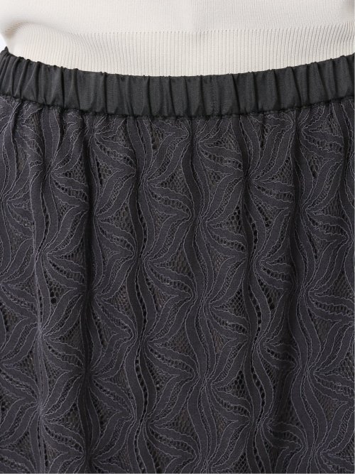 フラワーレース ロングタイトスカート
